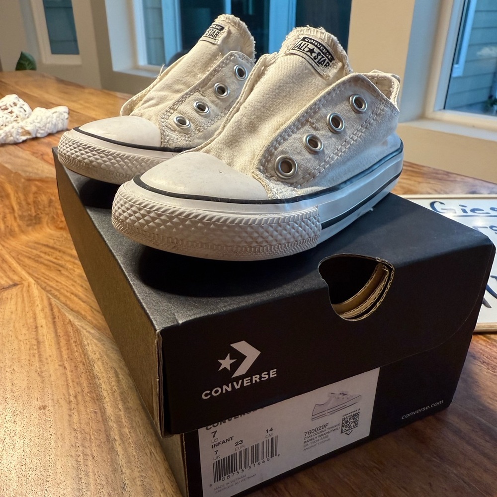 Converse Cream Slip-On Sneakers